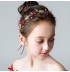 Headband with red flowers and beads