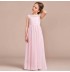 Flower girl long formal dress pink 110-160cm or customized