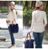 Cotton round neck and long sleeve nursing top 