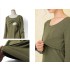 Cotton round neck and long sleeve nursing top 