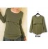 Cotton round neck and long sleeve nursing top 