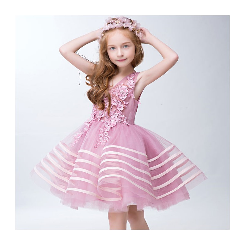 Flower girl formal dress pink colour 110 150cm SWEET MOMMY