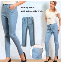 Pantalon de grossesse skinny à tour de taille réglable 