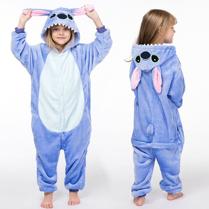 Costume pyjama d'Animal Bleu 3-10 ans