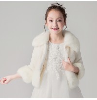 Elegant winter bolero for little girls white