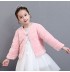 Winter bolero for little girl 100-150cm white pink